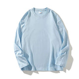Oversized Men's T-shirts Long Sleeve Quality Cotton Fashion Korean Clothing Tops Solid Color Harajuku Male Tees aidase-shop