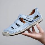 AIDASE  -  Summer Breathable Leather Women's Sandals Fashion Women Slippers Non-Slip Casual Women Roman Shoes Outdoor Beach Flat Sandals aidase-shop