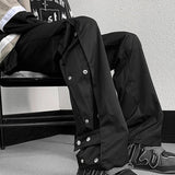 AIDASE  -  Men's Trendy Trousers Straight-leg Casual Cargo Pants Summer High Street Cool Outdoor Buttoned Tactical Menswear 21E6762 aidase-shop