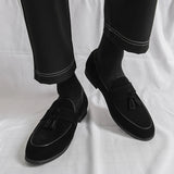 AIDASE  -  Brand Fashion Purple Dress Tassels Loafers Male Business Flats Office Casual Suede Leather Shoes Mens Comfortable Dress Shoes aidase-shop