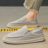 AIDASE  -  Men's Fishing Shoes Slip-On Breathable Beijing Cloth Shoes Driving Casual Lazy Shoes Canvas round Toe Flat Heel Leisure Shoes aidase-shop