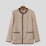 AIDASE  -  Men Jackets Patchwork O-neck Long Sleeve Streetwear Casual Male Cardigan Coats Streetwear Autumn Fashion Jackets S-5XL aidase-shop
