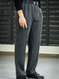 Aidase American retro Hollywood waist wool tweed casual pants Hollywood classic loose fitting straight leg pants aidase-shop