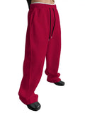 AIDASE  -  Men Drawstring Waist Loose Straight Leg Wide Leg Sports Sweatpants With Pockets aidase-shop