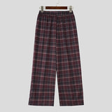 AIDASE  -  Men Plaid Pants Elastic Waist Joggers Loose Casual Trousers Men Streetwear 2025 Korean Style Fashion Male Wide Leg Pants aidase-shop