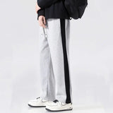 AIDASE  -  Fashion Summer Quick Drawing Loose Straight Pants Men Panelled Elastic Waist Sports Drawstring Pockets Casual Versatile Trousers aidase-shop