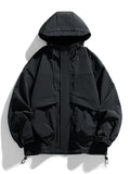 Aidase Spring Autumn Casual Jacket Men/Women Korean Fashion Patchwork Outdoor Unisex Couples Loose Coat Hooded Windbreaker Jackets