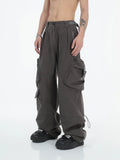 Aidase American Street Fashion Big Pocket Overalls Trousers Loose Casual Design Straight Wide Leg Trousers Mens Clothing Pants aidase-shop