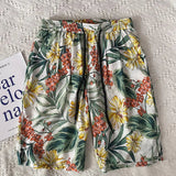 AIDASE  -  Summer New Youth Floral Print Beach Shorts Loose Men's Waist Drawstring Thin Floral Shorts aidase-shop