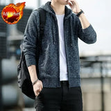 Aidase Knit Sweater Male Zipper Plaid Men's Clothing Cardigan Hoodies Zip-up Thick Winter Red Tops Jumpers Casual Stylish Hot aidase-shop