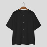 AIDASE  -  2025 Men Shirt Lace See Through Sexy O-neck Short Sleeve Button Male Tops Shirts Streetwear Sexy Men Clothing Summer aidase-shop