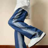 AIDASE  -  Elastic Waist Elastic Pants Men's Drawstring Loose Wide Leg Jeans Casual Daily Practical All-in-one Trend High Street Men Jeans