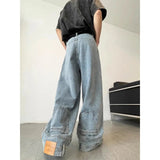 AIDASE  -  Hong Kong Style Wide-leg Jeans for Men in Spring Autumn New Style Loose-fitting Trendy Pants aidase-shop