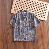 AIDASE  -  Bohemian Style Men's Short Sleeve Shirt Fashionable Summer Design Trendy Polyester Blend Machine Washable Anti-Wrinkle Wear aidase-shop