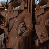 Aidase Men Overcoat Wool Blend Long Suits Double Breasted Tuxedos Jackets Tweed Business Wear aidase-shop