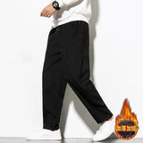 Aidase Chinese Mens Corduroy Pants Loose Wide Leg Pants Casual Winter Striped Velvet Harem Pants Straight Elastic Waist Trousers 5xl aidase-shop