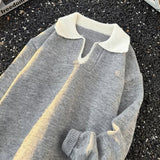 AIDASE  -  Spring Autumn New Casual Mens Sweater Polo Shirts Long Sleeve Patchwork Turn-down Collar Jumper Tops Men Knitting Sweaters aidase-shop