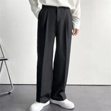 AIDASE  -  Men's formal straight-leg loose solid-color comfortable daily casual suit pants aidase-shop