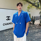 Aidase Man Temperament Handsome Fashion Casual Shirts Korean Loose Short Sleeve Men's Clothing Button V-neck Spring Summer Premium Tops aidase-shop