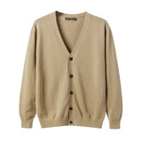 AIDASE  -  M-4XL Autumn Men's Knitted Cardigan Thin V-neck Basic Elastic Slim Fit Thin Sweater Solid Color Casual Versatile Coat aidase-shop