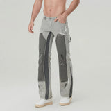 AIDASE  -  Four Seasons European American Fashion Men Black Grey Blue Solid Color Straight Simple Basic Casual Denim Trousers Male Jeans aidase-shop