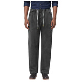 AIDASE  -  Men Casual Long Pants Men'S Fit Straight Leg Elastic Waist Jeans With Drawstring Work Commute Pantalon Zippé Entrejambe Homme aidase-shop