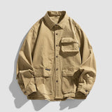 AIDASE  -  Mens Long Sleeve Shirt New Fashion Casual Simple Versatile Trendy Personalized Design Outdoor Collar Jacket Men's sports shirt aidase-shop