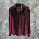 Aidase Men Gold Velvet Shiny Long-Sleeve Casual Shirt Autumn Genderless Fashion Youth Personality Slim Nightclub Performance Top Unisex aidase-shop