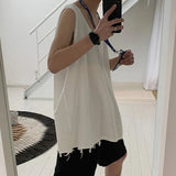 AIDASE  -  Japanese Men's Vest Korean Solid Color Loose Sleeveless Trendy T-shirt Summer Outdoor High Street Style Male Top aidase-shop