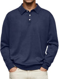 AIDASE  -  Men's Long Sleeve Polo Shirts Solid Color Turn Down Collar Business Casual Polos Men Spring Autumn Fashion Pulover Tees Tops aidase-shop