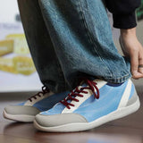 AIDASE  -  Blue Beige Wide Toe Shoes Sneakers Casual Retro Shoes for Men Board Training Men Wide Toe Non Slip Lace Up Casual Sneaker aidase-shop