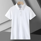 AIDASE  -  White ort Sve  irt Ice Silk Spor Qui Dry f Sve Summer T-irt for Men with Cuff Stand Fit Non Iron aidase-shop