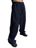 AIDASE  -  Men Drawstring Waist Loose Straight Leg Wide Leg Sports Sweatpants With Pockets aidase-shop