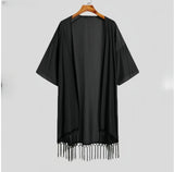 AIDASE  -  New Summer Men's Tulum Holiday Casual Cardigan Beach Tassel Sun Protection Clothing Men aidase-shop