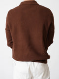 AIDASE  -  Solid Color Knitted Polo Shirts Men 2026 Spring Autumn Daily Casual Long Sleeve Slim Jumper Tops Mens Fashion Polo Sweater aidase-shop