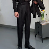 88.33Aidase Italian High Waist Pant Dress Pant Men Black Pantalon Homme Business Versatile Draped Trousers Gentlemen Office Trousers Men aidase-shop