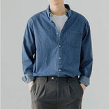 AIDASE  -  Basic Denim Shirt Coats Long Sleeve Men Youth Spring Koreon Casual Solid Safari Style Pocket Lapel High Street All-match Jackets aidase-shop