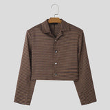 Aidase French Style Men Short Jacket Fashion Luxury Thousand Bird Grid Pattern Tops Spring Autumn  Vintage Loose Little Coat Streetwear