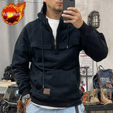 Aidase Male Clothes Hoodies Sweatshirt for Men Motorcycle Hooded Aesthetic Half Zip High Quality Welcome Deal Streetwear One Piece Warm aidase-shop