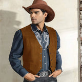 39.93Aidase Denim Vest Men's Suede Leather Suit Casual Western Cowboy Waistcoat Custom Colour Prom Man Clothing Punk Sleeveless Jacket aidase-shop