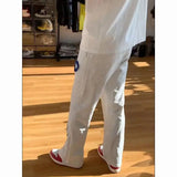 AIDASE  -  Floral Embroidery Men Spring American Casual Sports Straight Pants aidase-shop