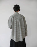 AIDASE  -  Unisex Casual Striped Relaxed-Fit Long Sleeve Shirt in Soft Sage, Classic Blue & Timeless Charcoal aidase-shop