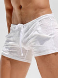 AIDASE  -  Hot Sale Men's Solid Color Breathable Ultra-Thin Slim Fit Drawstring Shorts, Soft Stretchy Elastic Waist, Beach & Daily Wear aidase-shop