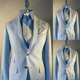 AIDASE  -  Sober Men's Suit 2 Pieces Blazer Pants Bow Collar Single Breasted Buckle Business Work Wear Wedding Prom Costume Size Color aidase-shop