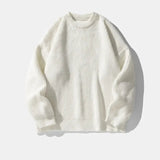 AIDASE  -  Men's Casual Loose Knitted round Neck Sweater Base Shirt Pure Color Simple Match Autumn Daily Wear Comfortable Loose Fit Top aidase-shop