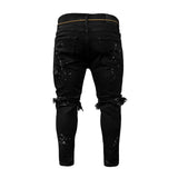 AIDASE  -  New Men's Slim Pants Holes New Painted Jeans for Men aidase-shop