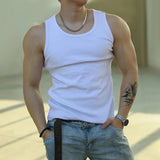 Aidase Mens Sexy Shaping Sports Fitness Casual Cotton Vest 2024 New Genderless American Street Elastic Slim Solid Color Tank Top Unisex aidase-shop