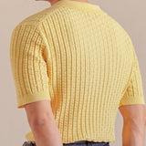 AIDASE  -  Italy Polo Jacquard V-neck Knitted Polo Shirt For Men's Cotton Blend Casual Summer Men Polo Shirt Short Sleeve Mannen Polo aidase-shop