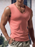 AIDASE  -  Fashion Sleeveless Tee Tops Summer Men Solid Color Casual Tank Top Clothes Mens Loose V Neck Vest Pullovers Male Streetwear aidase-shop