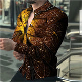 AIDASE  -  New Printed Casual Slim Fit Youth Men's Irregular Pattern Print Long Sleeve Shirt aidase-shop